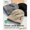 imageFURTALK 3 Pack Beanie for Men Women Unisex Cuffed Thick Knitted Unisex Winter Hat Skull CapBlackgraylight Khaki