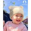 imageFURTALK Baby Beanie Winter Hat with Bear Ear for Infant Toddler Boys Girls Soft Knitted Skull CapBeigepinkcaramel