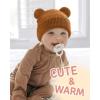 imageFURTALK Baby Beanie Winter Hat with Bear Ear for Infant Toddler Boys Girls Soft Knitted Skull CapDark Greykhakicaramel