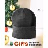 imageFURTALK Beanie Hat for Men Women Winter Hats for Women Men Soft Warm Unisex Cuffed Beanie Knitted Skull CapBlack Grey