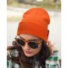 imageFURTALK Beanie Hat for Men Women Winter Hats for Women Men Soft Warm Unisex Cuffed Beanie Knitted Skull CapPumpkin Orange