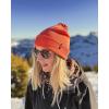 imageFURTALK Beanie Hat for Men Women Winter Hats for Women Men Soft Warm Unisex Cuffed Beanie Knitted Skull CapPumpkin Orange