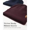 imageFURTALK Beanie for Men Women Cuffed Thick Knitted Unisex Winter Hat Beanies Skull CapMedium Wine