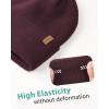 imageFURTALK Beanie for Men Women Cuffed Thick Knitted Unisex Winter Hat Beanies Skull CapMedium Wine