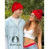 imageFURTALK Beanie for Men Women Cuffed Thick Knitted Unisex Winter Hat Beanies Skull CapRed