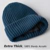 imageFURTALK Double Layer Winter Hats for Men Women Beanie Thick Cuffed Warm Ski HatsNavy Blue