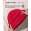 imageFURTALK DoubleLayer Beanie for Men Women Ultra Soft Stretchy Knit Winter Hat Unisex Cold Weather Beanie HatRed