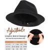 imageFURTALK Fedora Hats for Men Women Short Brim Felt Trilby Hat with Ribbon Adjustable SizeBlack