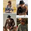 imageFURTALK Fedora Hats for Men Women Short Brim Felt Trilby Hat with Ribbon Adjustable SizeBrown