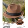 imageFURTALK Fedora Hats for Men Women Short Brim Felt Trilby Hat with Ribbon Adjustable SizeBrown