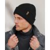 imageFURTALK Mens Beanie Fleece Lined Winter Hats Double Layered Stylish Knited Cuffed Plain HatBlack