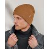 imageFURTALK Mens Beanie Fleece Lined Winter Hats Double Layered Stylish Knited Cuffed Plain HatBrown