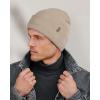 imageFURTALK Mens Beanie Fleece Lined Winter Hats Double Layered Stylish Knited Cuffed Plain HatKhaki