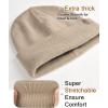 imageFURTALK Mens Beanie Fleece Lined Winter Hats Double Layered Stylish Knited Cuffed Plain HatKhaki
