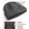 imageFURTALK Mens Beanie Fleece Lined Winter Hats Double Layered Stylish Knited Cuffed Plain HatMix Grey