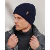 imageFURTALK Mens Beanie Fleece Lined Winter Hats Double Layered Stylish Knited Cuffed Plain HatNavy