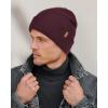 imageFURTALK Mens Beanie Fleece Lined Winter Hats Double Layered Stylish Knited Cuffed Plain HatRed