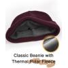 imageFURTALK Mens Beanie Fleece Lined Winter Hats Double Layered Stylish Knited Cuffed Plain HatRed