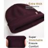 imageFURTALK Mens Beanie Fleece Lined Winter Hats Double Layered Stylish Knited Cuffed Plain HatRed