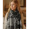 imageFURTALK Reversible Paisley Pashmina Shawl Wraps for Women Soft Exotic Indian Rave Scarf for Evening Dress Festival ScarvesBlack White