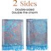 imageFURTALK Reversible Paisley Pashmina Shawl Wraps for Women Soft Exotic Indian Rave Scarf for Evening Dress Festival ScarvesLight Lake Blue