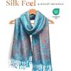 imageFURTALK Reversible Paisley Pashmina Shawl Wraps for Women Soft Exotic Indian Rave Scarf for Evening Dress Festival ScarvesLight Lake Blue