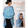 imageFURTALK Reversible Paisley Pashmina Shawl Wraps for Women Soft Exotic Indian Rave Scarf for Evening Dress Festival ScarvesLight Lake Blue