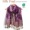 imageFURTALK Reversible Paisley Pashmina Shawl Wraps for Women Soft Exotic Indian Rave Scarf for Evening Dress Festival ScarvesViolet