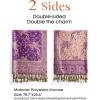 imageFURTALK Reversible Paisley Pashmina Shawl Wraps for Women Soft Exotic Indian Rave Scarf for Evening Dress Festival ScarvesViolet