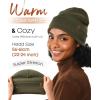 imageFURTALK Satin Lined Beanie for Women Men Knit Beanie Hat Acrylic Winter Hats Warm Slouchy Skull CapGreen