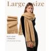 imageFURTALK Scarf for Women Men Soft Warm Cashmere Feel Blanket Scarf Pashmina Shawl Winter Thick Womens ScarvesCamel