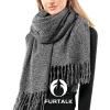 imageFURTALK Scarf for Women Men Soft Warm Cashmere Feel Blanket Scarf Pashmina Shawl Winter Thick Womens ScarvesDark Grey