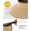 imageFURTALK Sun Hats for Women Wide Brim Beach Hat Straw Visor Ponytail Summer UV Packable Foldable Beach Vacation Essentials04khaki Beige Stripes