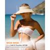 imageFURTALK Sun Hats for Women Wide Brim Beach Hat Straw Visor Ponytail Summer UV Packable Foldable Beach Vacation EssentialsBeige