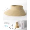 imageFURTALK Sun Hats for Women Wide Brim Beach Hat Straw Visor Ponytail Summer UV Packable Foldable Beach Vacation EssentialsBeige Khaki Mix