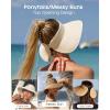 imageFURTALK Sun Hats for Women Wide Brim Beach Hat Straw Visor Ponytail Summer UV Packable Foldable Beach Vacation EssentialsKhaki