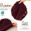 imageFURTALK Winter Beanie Hat for Women Satin Lined Cable Knit Chunky Slouchy Beanies Skull Warm CapAged Brick