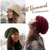 imageFURTALK Winter Beanie Hat for Women Satin Lined Cable Knit Chunky Slouchy Beanies Skull Warm CapAged Brick