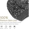 imageFURTALK Winter Beanie Hat for Women Satin Lined Cable Knit Chunky Slouchy Beanies Skull Warm CapMix Grey