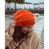 imageFURTALK Winter Beanie Hat for Women Satin Lined Cable Knit Chunky Slouchy Beanies Skull Warm CapPumpkin Orange