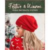 imageFURTALK Winter Beanie Hat for Women Satin Lined Cable Knit Chunky Slouchy Beanies Skull Warm CapRed