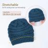 imageFURTALK Winter Beanie Hat for Women Satin Lined Cable Knit Chunky Slouchy Beanies Skull Warm CapWool Blue
