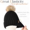 imageFURTALK Winter Beanie Hats for Women Fleece Lined Pom Pom Knitted Warm Beanie Caps01black