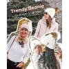 imageFURTALK Winter Beanie Hats for Women Fleece Lined Pom Pom Knitted Warm Beanie Caps07 White