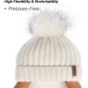 imageFURTALK Winter Beanie Hats for Women Fleece Lined Pom Pom Knitted Warm Beanie Caps07 White