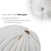 imageFURTALK Winter Beanie Hats for Women Fleece Lined Pom Pom Knitted Warm Beanie Caps07 White
