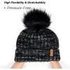 imageFURTALK Winter Beanie Hats for Women Fleece Lined Pom Pom Knitted Warm Beanie Caps13black Gray