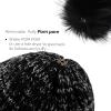 imageFURTALK Winter Beanie Hats for Women Fleece Lined Pom Pom Knitted Warm Beanie Caps13black Gray