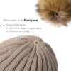 imageFURTALK Winter Beanie Hats for Women Fleece Lined Pom Pom Knitted Warm Beanie Caps15smoke Gray