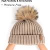 imageFURTALK Winter Beanie Hats for Women Fleece Lined Pom Pom Knitted Warm Beanie Caps15smoke Gray